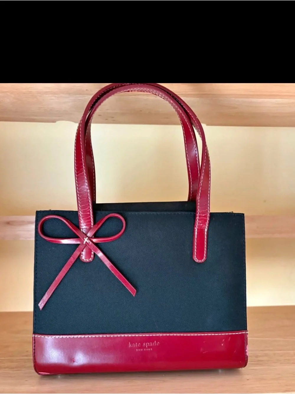 kate spade Black and Red Bow Tote